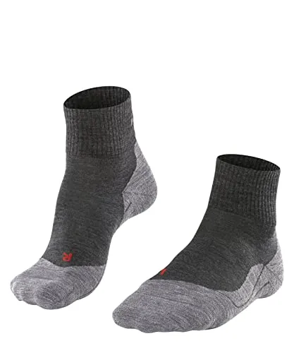 FALKE Herren Wandersocken TK5 Wander Short M Sso Wolle Funktionsmaterial antiblasen dünn 1 Paar, Grau Asphalt Melange 3180, 42-43