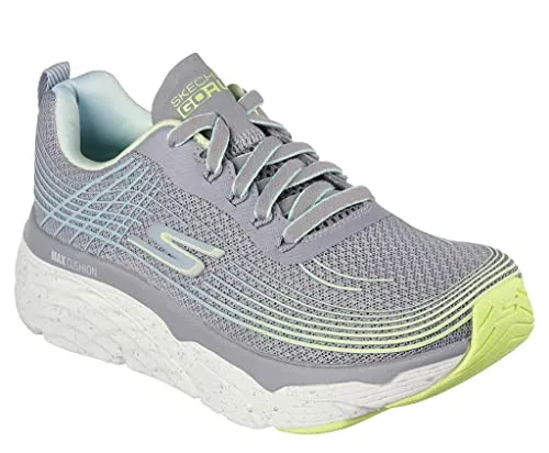 Skechers Damen Running Sports Shoes, Graue Textil-Limettenbesatz, 37 EU - Laufschuhe mit leichtem Obermaterial und optimaler Dämpfung für hohen Tragekomfort beim Laufen.