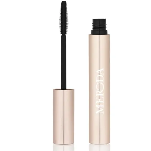 MERODA® Gilded Lashes Mascara - Wimperntusche 16 Stunden Halt - Mascara in Schwarz für lange Wimpern - Ohne Austrocknen & Leicht zu Entfernen - Klümpchenfrei (6ml)