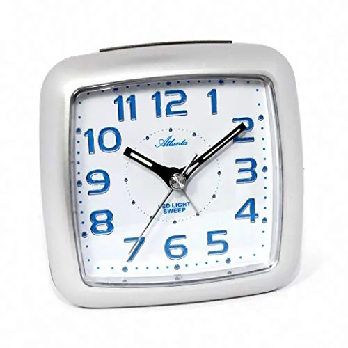 Atlanta Wecker, Kunststoff, Silber, 10 cm