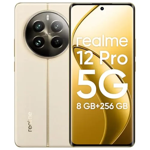 Realme 12 Pro 5G - 8GB RAM, 256GB Speicher, 6,7 Zoll Display, Android 14, 5000 mAh Akku, leistungsstark und stilvoll in Gold