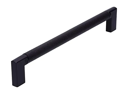 SIRO Möbelgriff Threesixty, Modern, Aluminium schwarz matt pulverbeschichtet schwarz matt pulverbeschichtet, 174 mm x 32 mm x 12 mm, LA 160 mm, 2457-174PB12PB12