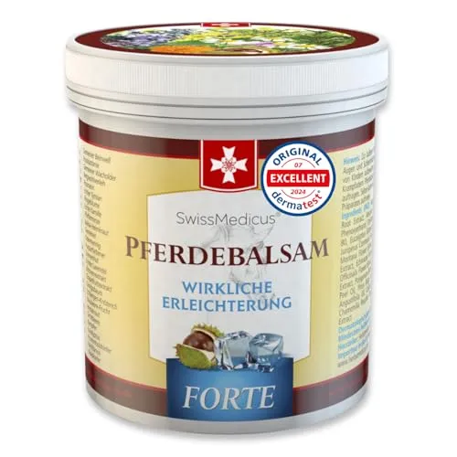 SwissMedicus Pferdebalsam Massage-gel mit 25 Kräuterextrakte (Beinwell, Rosskastanie, Arnika, Eukalyptus) Spürbare Linderung bei Massage Für Muskеln, Gеlenke, Rückеn Kühlend EXTRA STARK 250ml