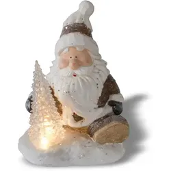 Weihnachtsdeko Weihnachtsmann mit LED Tannenbaum - Nussknacker - Handbemalte Leuchtfigur mit batteriebetriebener LED-Beleuchtung, ideal für Innen- und Außenbereich, sorgt für festliche Stimmung und Wärme in der Winterzeit.