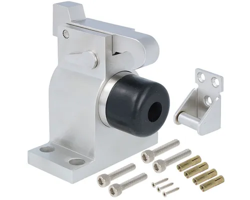 MS Beschläge Bodentürstopper Edelstahl - Türfeststeller für schwere Türen - Robuster Bodentürstopper aus gebürstetem Edelstahl, ideal für Außenbereiche. Geeignet für schwere Türen bis 100 kg, schützt vor Beschädigungen und bietet eine flexible Feststellfunktion.