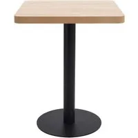 vidaXL Bistrotisch Hellbraun 60x60 cm MDF - Elegant und Praktisch - Esstisch aus MDF und Stahl, ideal für romantische Abende oder als Einzelstück. Leicht zu reinigen und einfach aufzubauen, perfekt für Zuhause oder Gastronomie.
