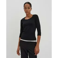 someday Damen Dreiviertelarmshirt KAIN Slim - Jerseyshirt aus Modal Mix in Black, Größe 42 - T-Shirts für Damen | Das schlichte Jerseyshirt KAIN überzeugt mit seiner figurbetonten Passform und einem weichen Modal Mix für höchsten Tragekomfort.