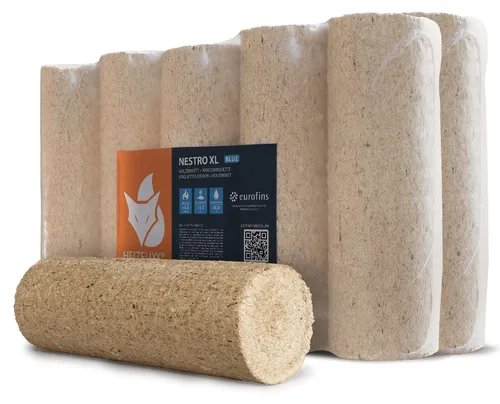 Heizfuxx Nestro XL Blue Holzbriketts Weichholz 10kg x 2 Gebinde 20kg