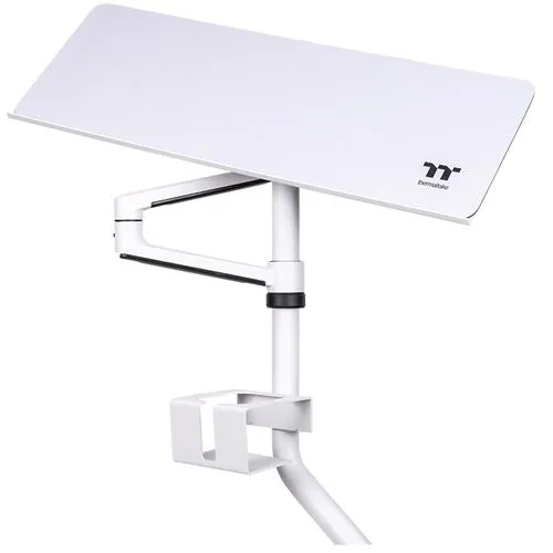 Thermaltake Keyboard & Mouse Tray White für GR500 & GF500 Cockpit - Zubehör für PC VR mit individuell einstellbarer Neigung und verstellbarer Ablagefläche. Integrierter Cupholder und Kabelmanagement für ein optimales Gaming-Erlebnis.
