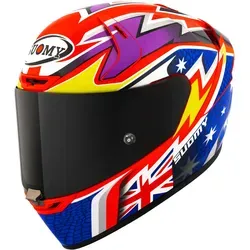 Suomy SR-GP Evo Legacy E06 Helm, mehrfarbig, Größe L - Motorradhelm mit Tricarboco-Schale aus Kevlar, Kohlenstoff und Fiberglas für optimale Sicherheit und ein hervorragendes Sichtfeld von 210°.