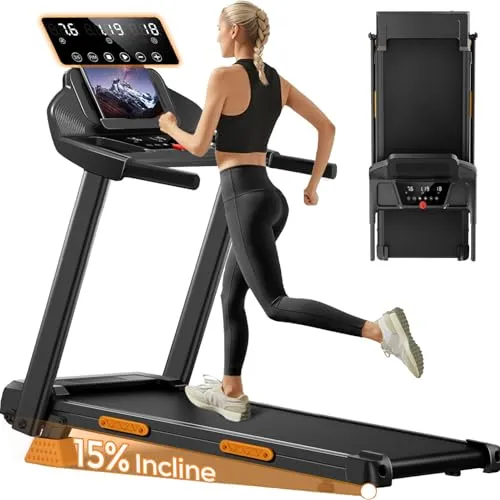 UMAY Klappbares Laufband für Zuhause – 14 km/h, 3.0PS, mit Herzfrequenzmonitor