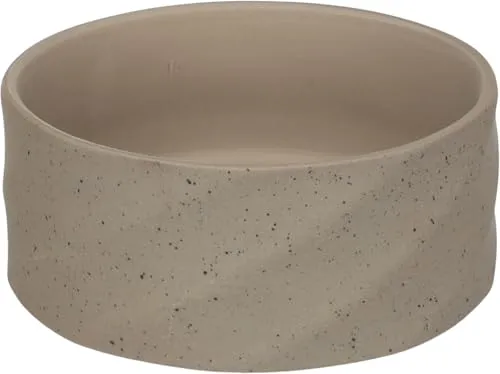 Hundenapf Keramik – hundenapf mittelgroße Hunde – 700ml – rutschfest & hygienisch – rund grau – Flamingo