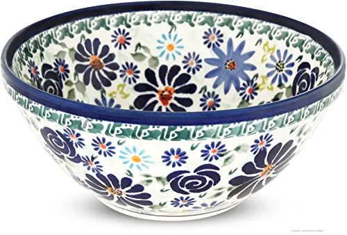 Bunzlauer keramik 500ml Schüssel Schale Ø14.9cm Dessertschale Müslischüssel Kompttschale [Form 1] dickwandig und robust im DekorDU126