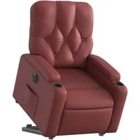 vidaXL Relaxsessel mit Aufstehhilfe Elektrisch - Weinrot Kunstleder - Sessel mit elektrischer Aufstehhilfe und Liegefunktion für maximalen Komfort. Ideal für entspannte Stunden und einfache Bedienung auf Knopfdruck. Hochwertiges Kunstleder, schmutzabweisend und leicht zu reinigen.