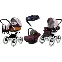 Babylux® Classic White 4in1 Kinderwagen Set in pink von Babylux