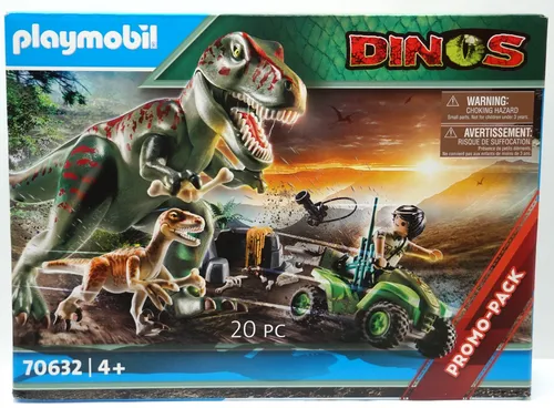 Dinos T-Rex Angriff mit Forscher und Quad - Playmobil 70632 - Freizeit: Spannendes Dinos-Spielset mit T-Rex, Deinonychus und einem Forscher für aufregende Abenteuer!