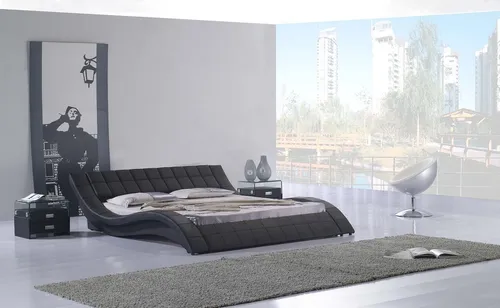 Luxus Doppelbett 180x200 cm aus Leder mit modernem Design