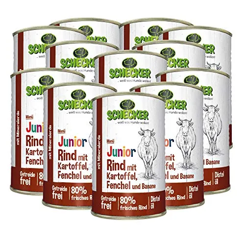 Schecker Nassfutter Hundemenü Junior Rind von Schecker