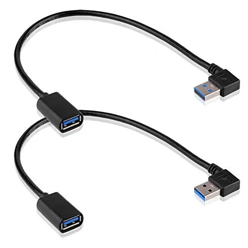 S SIENOC 2 x USB 3.0 Modell - L Winkel Adapter - 90° Grad - A-Stecker zu A-Buchse - kompatibel mit Allen USB Kabeln - optimale Kabelführung 30cm (A Stecker zu A Buchse)