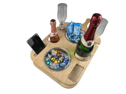 Eli Couchtisch - Die perfekte Couchbar für Filmabende - Couchtisch mit lebensmittelechter Schale für Snacks und Getränke. Handgefertigt in Deutschland, pflegeleicht und individuell anpassbar – ideal für gemütliche Abende!