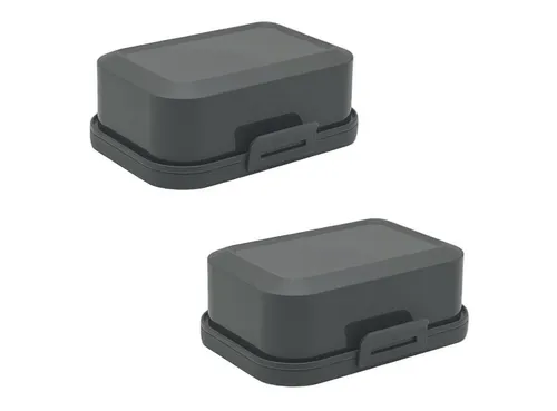 Engelland Butterdose Stapelbare Butter-/Käsedose, Kunststoff, (Vorteils-Set, 2-tlg., mit sicherem Klickverschluss), stapelbar, platzsparend, Ordnung im Kühlschrank, BPA-Frei, Mehrzweck