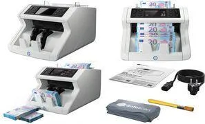 Safescan Geldscheinzähler 2250 G2 - Card-Reader mit Prüfung, zählt bis zu 1.000 Banknoten pro Minute und überprüft diese anhand von UV, MG und Größe für höchste Sicherheit.