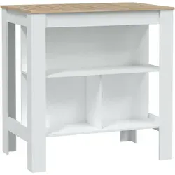 Dmora Tisch Triton 103x67x105 cm Weiß 6 Plätze - Weiß