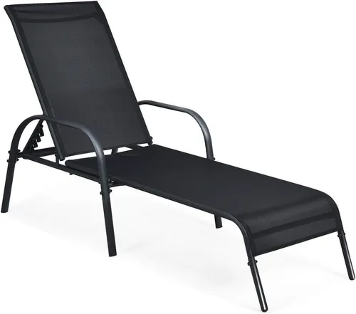Gartenliege Relaxliege verstellbar - Liegen: Hochwertige Gartenliege mit verstellbarer Rückenlehne, ideal zum Entspannen im Garten oder auf der Terrasse. Hohe Gewichtskapazität von 160 kg für zusätzlichen Komfort.