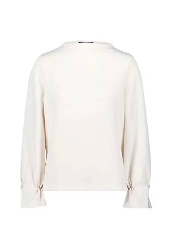 zero Damen Sweatshirt mit Glitzerknopf 34, Eggnog