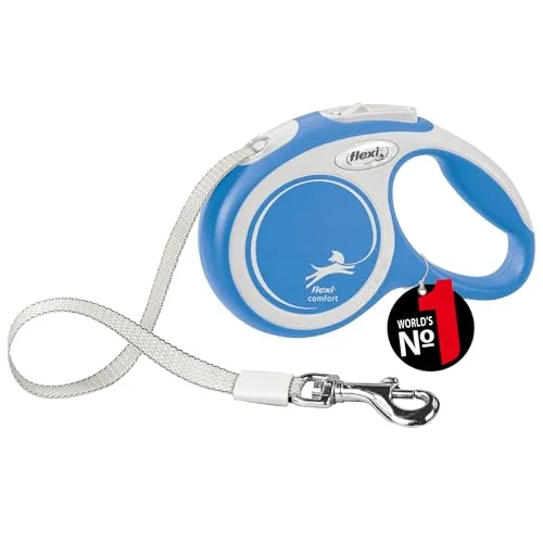 flexi® Comfort XS Gurt 3 m blau, Roll-Leine für Hunde bis 12 kg