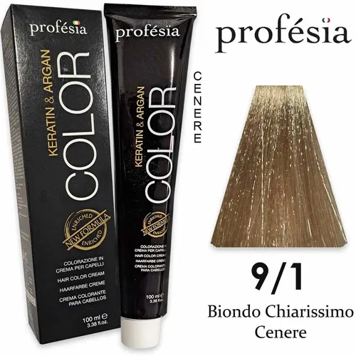 Tönung 9/1 Blond Asche Farbe für Haare Profesia 100ml
