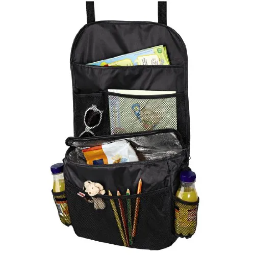 Hama Auto-Organizer 83961 - Rücksitz-Organizer mit 3 Taschen, 3 Becherhaltern und integrierter Kühltasche. Ideal für Ordnung im Auto und praktische Aufbewahrung von Snacks und Getränken auf Reisen.
