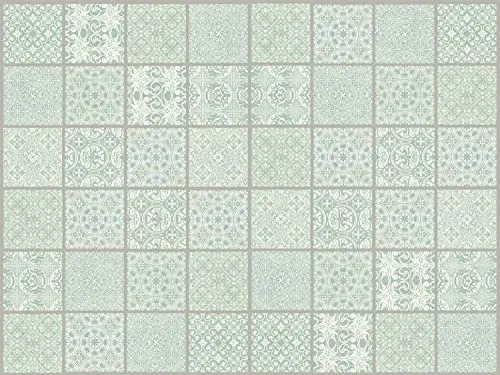 Queence Küchen Spritzschutz „Fliesenmuster“ 80x60 cm in blau von Queence