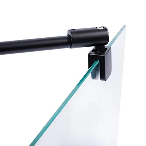 Schulte Stabilisator für 5-8 mm Glas, 122 cm kürzbar und winkelbar, schwarz-matt, Haltestange für Glas/Wand Stabilisation, Wandhalterung für Duschwand