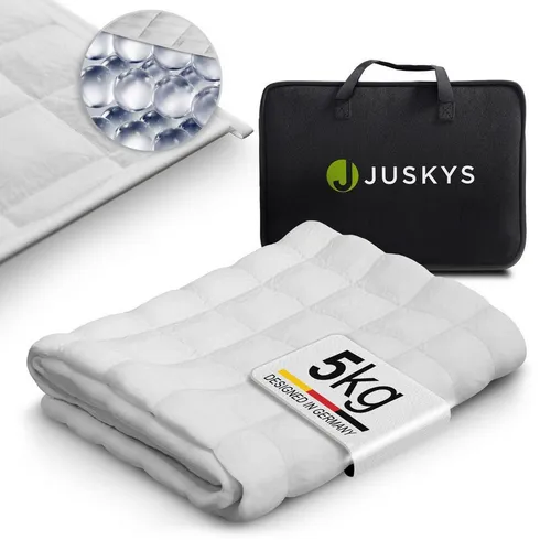 Juskys Gewichtsdecke 135x200 cm - Bettdecken, Therapiedecke für einen entspannten und erholsamen Schlaf, ideal zur Stressreduktion und Verbesserung der Schlafqualität.