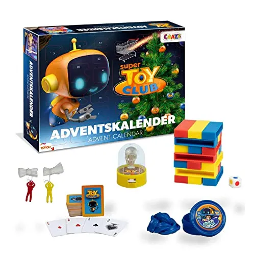 Craze SUPER Toy Club Adventskalender Kinder - Wissensspiel Geschicklichkeitsspiel Spielzeugkalender, Kreatives Spiel für Kinder und Erwachsene