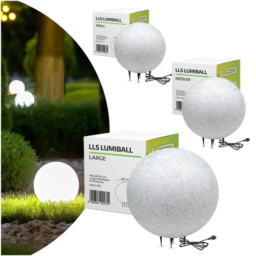 Stein Kugelleuchten Außen - Wasserdicht & Winterfest IP65 - Lampen für Garten und Terrasse, witterungsbeständig und mit elegantem marmorierten Design, schaffen eine romantische Atmosphäre und heben die Schönheit Ihres Gartens hervor.