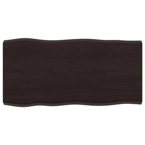 vidaXL Massivholz Tischplatte mit Baumkante, 80x40 cm - Esszimmertisch aus handgefertigtem Eichenholz, ideal zur Auffrischung bestehender Tische. Die behandelte Oberfläche sorgt für sofortige Einsatzbereitschaft und macht jedes Stück zum Unikat.