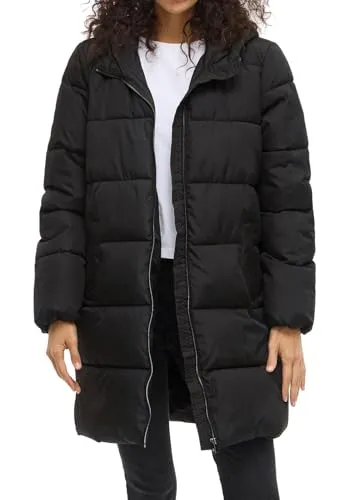 Vila Damen Jacke VIKARLA NEW LONG PUFFER JACKET (DE/NL/SE/PL, Numerisch, 44, Regular, Regular, black)