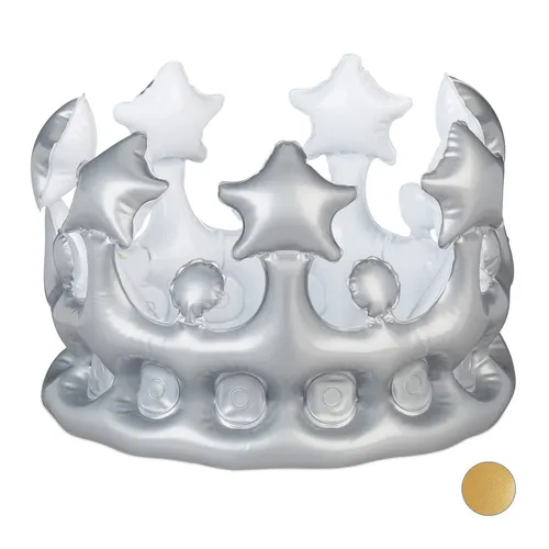 Aufblasbare Krone, Kostümzubehör Fasching, Festival, Königskrone, Spaßkrone 2 x