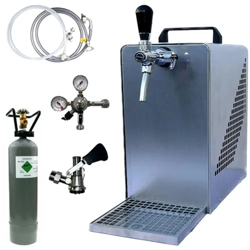 Bierkühler BieTal® Bierzapfanlage - 30 Liter/h SET mit CO2 - Zapfanlage für bis zu 15 Personen, kühlt bis zu 30 Liter Bier pro Stunde und ist in nur 2-5 Minuten zapfbereit. Komplettset mit allem Zubehör für professionelles Bierzapfen auf Partys.