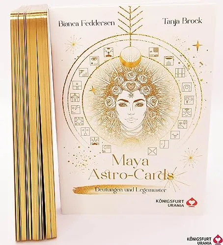 Maya-Astro-Cards: 44 astrologische Orakelkarten mit Goldfolie - Lebenshilfe Geschenkbücher – Entdecken Sie die faszinierende Welt der Astrologie mit diesen einzigartigen Orakelkarten, die mit Goldfolie und Goldschnitt veredelt sind.