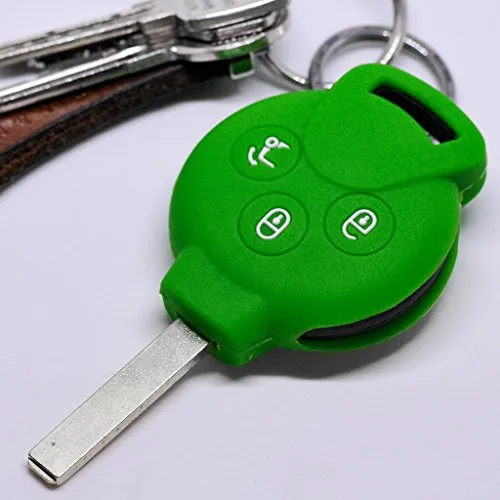 Soft Case Schutz Hülle Auto Schlüssel für Smart 451 Fortwo Cabrio Coupe Key/Farbe Grün