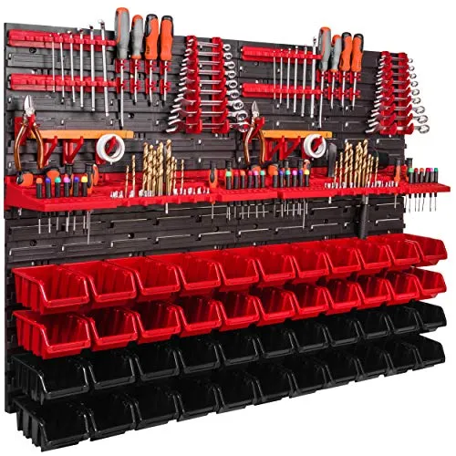 mm Werkzeugwand Werkstattregal Wandregal Sichtlagerkästen Werkzeug Handwerkzeug Schütte (ITBNN600x4-U2002-MIX22) 1152 x 780