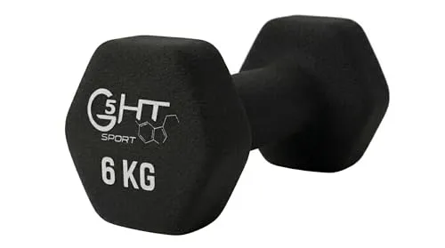 G5 HT SPORT Lenker aus Neopren für Fitnessstudio und Home-Gym, rutschfest, 0,5 bis 6 kg, Paar oder Einzelbett (1 x 6 kg)