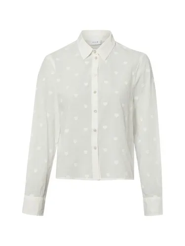 Vila Bluse in Weiß - Größe 38 - Elegante Bluse aus reiner Baumwolle mit Kentkragen und Knopfleiste. Der lockere Schnitt sorgt für angenehmen Tragekomfort und die Knopfmanschetten verleihen einen stilvollen Abschluss.