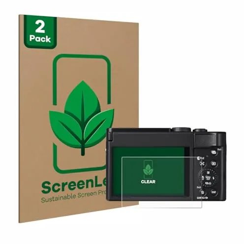 ScreenLeaf 2 Stück Schutzfolie für Panasonic Lumix DC-TZ99 [nachhaltiger Displayschutz, Folie, transparent, kratzfest]