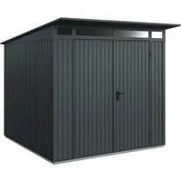 Gartenhaus Hörmann EcoStar Trend-P Typ 2 RAL7016 - Stilvolles Gartenhaus mit Pultdach, aus langlebigem Metall in Anthrazit, ideal für die praktische Aufbewahrung im Garten.