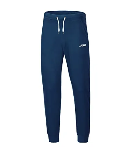 JAKO Base Jogginghose blau/weiß, S Herren - Sportliche Jogginghose mit elastischem Bündchen und Kordelzug, ideal für Training und Freizeit, Kategorie: Hosen
