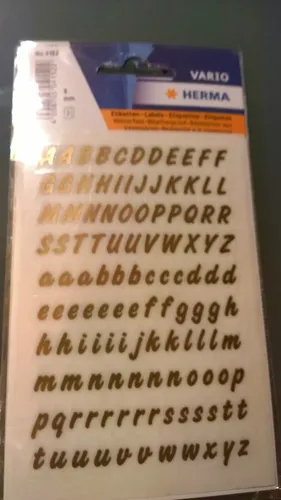 Produktbild HERMA 4152 Buchstaben selbstklebend A-Z wetterfest Folie gold transparent